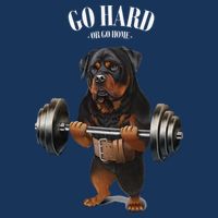 Rottweiler Dog Weightlifting in Fitness Gym Infant Baby Jersey Bodysuit