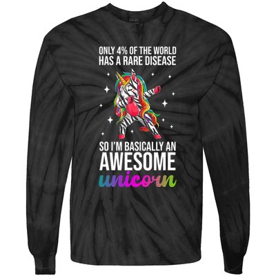 Rare Disease Warrior Unicorn Awareness Tie-Dye Long Sleeve Shirt