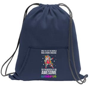 Rare Disease Warrior Unicorn Awareness Sweatshirt Cinch Pack Bag