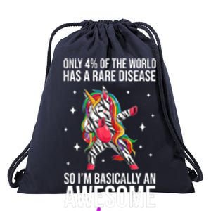 Rare Disease Warrior Unicorn Awareness Drawstring Bag