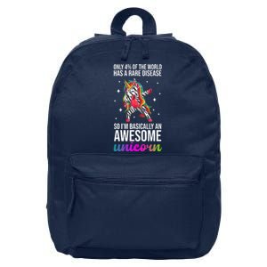 Rare Disease Warrior Unicorn Awareness 16 in Basic Backpack