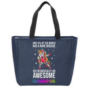 Rare Disease Warrior Unicorn Awareness Zip Tote Bag