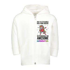 Rare Disease Warrior Unicorn Awareness Toddler Zip Fleece Hoodie