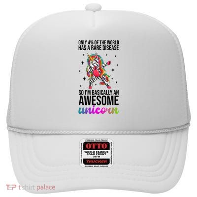 Rare Disease Warrior Unicorn Awareness High Crown Mesh Back Trucker Hat