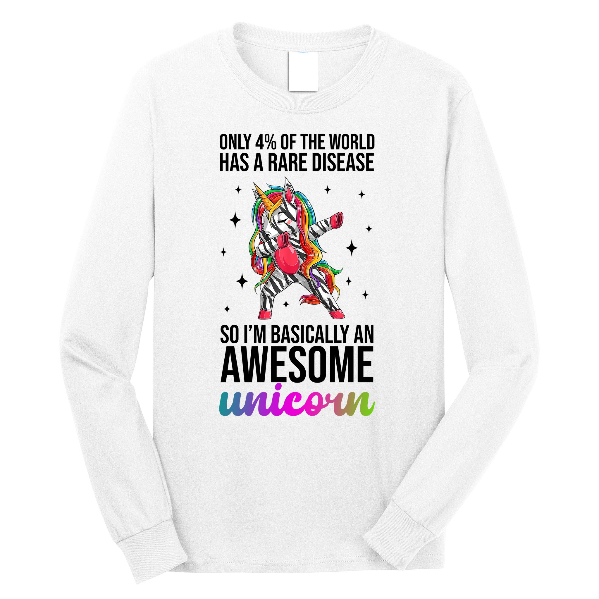 Rare Disease Warrior Unicorn Awareness Long Sleeve Shirt