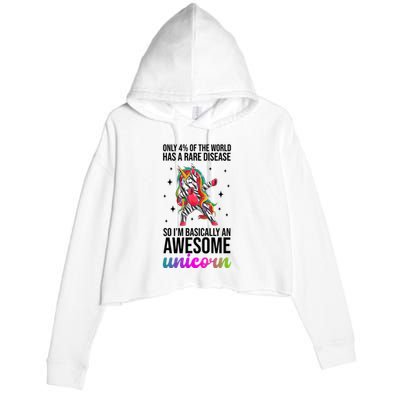 Rare Disease Warrior Unicorn Awareness Crop Fleece Hoodie