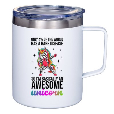 Rare Disease Warrior Unicorn Awareness 12oz Stainless Steel Coffee Mug