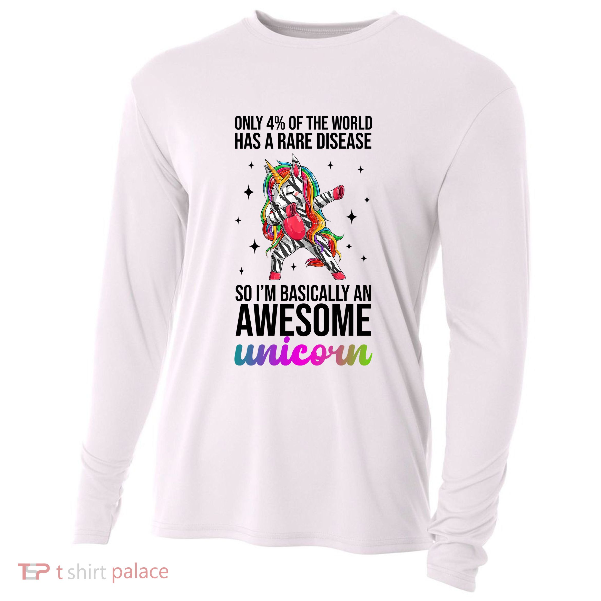 Rare Disease Warrior Unicorn Awareness Cooling Performance Long Sleeve Crew