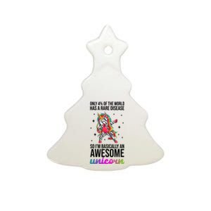 Rare Disease Warrior Unicorn Awareness Ceramic Tree Ornament