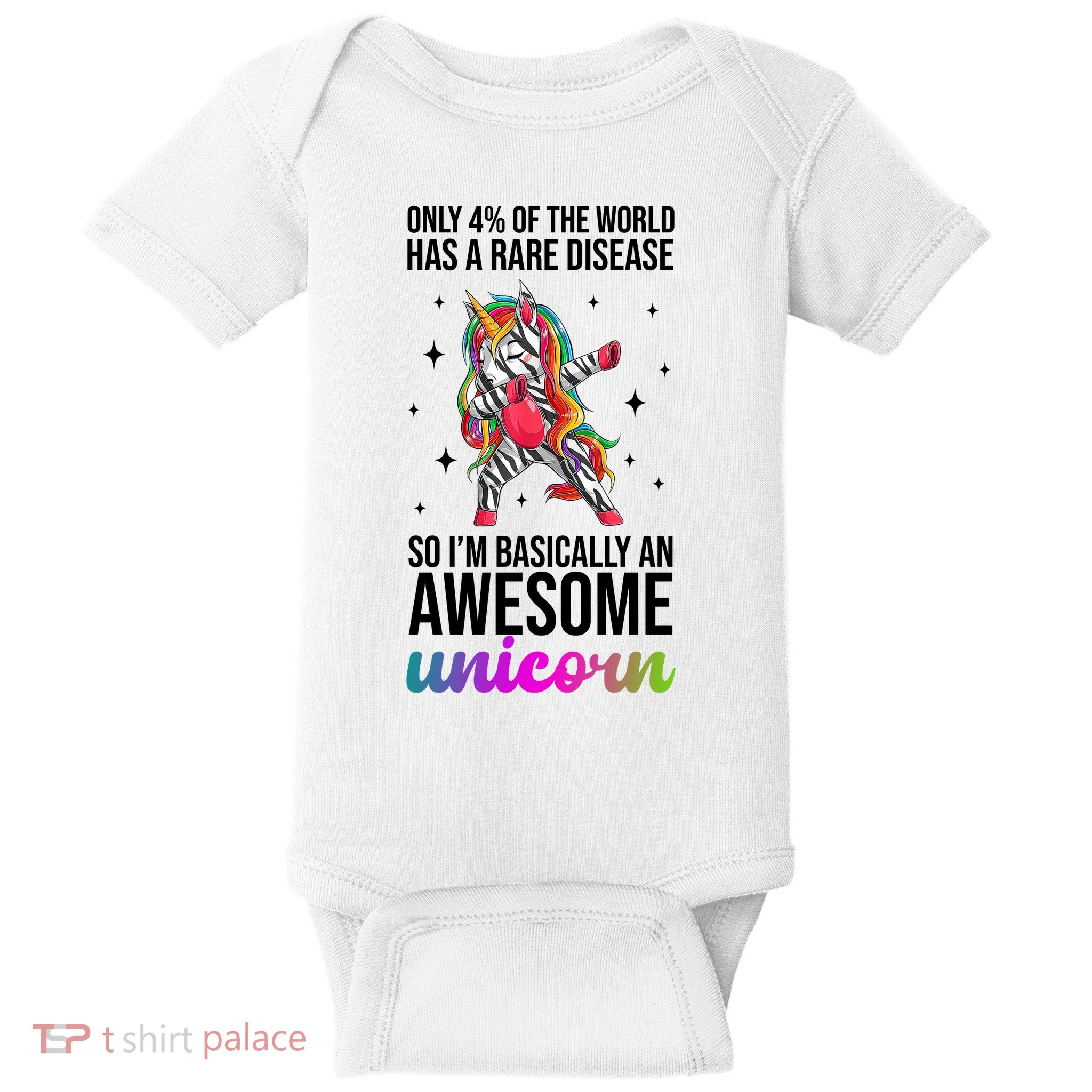 Rare Disease Warrior Unicorn Awareness Baby Bodysuit