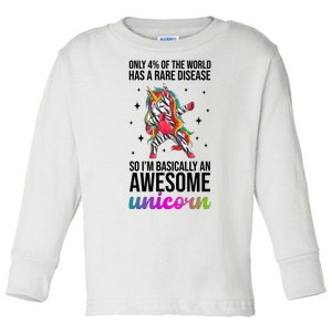 Rare Disease Warrior Unicorn Awareness Toddler Long Sleeve Shirt