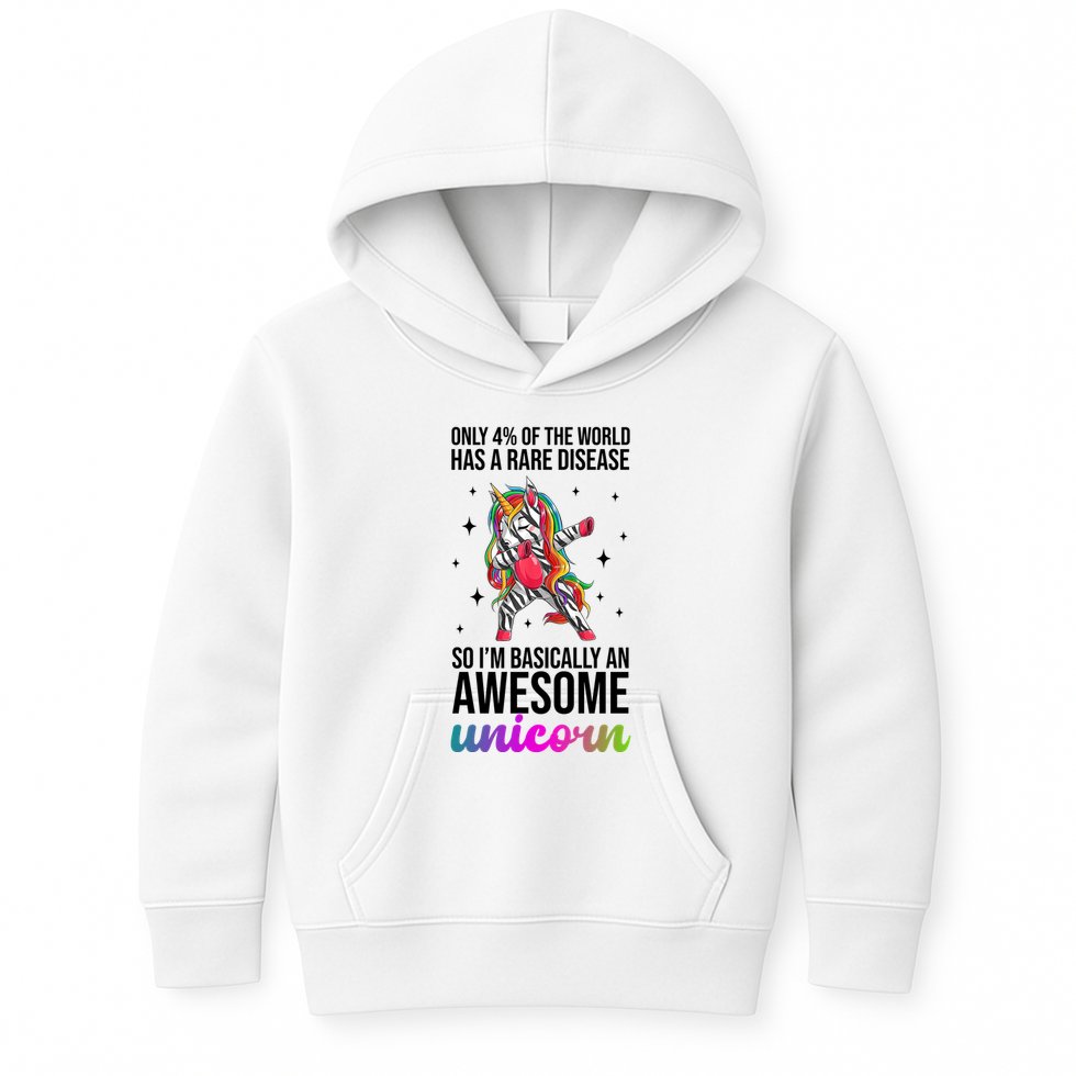 Rare Disease Warrior Unicorn Awareness Kids Hoodie