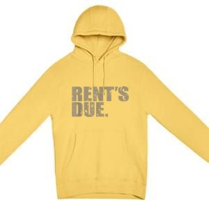 Rent's Due Work Hard Bodybuilder Weightlifting Distressed Premium Pullover Hoodie