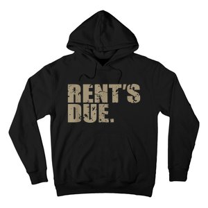 Rent's Due Work Hard Bodybuilder Weightlifting Distressed Hoodie