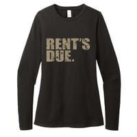 Rent's Due Work Hard Bodybuilder Weightlifting Distressed Womens CVC Long Sleeve Shirt