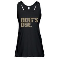 Rent's Due Work Hard Bodybuilder Weightlifting Distressed Ladies Essential Flowy Tank