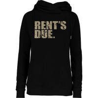 Rent's Due Work Hard Bodybuilder Weightlifting Distressed Womens Funnel Neck Pullover Hood