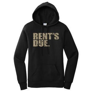 Rent's Due Work Hard Bodybuilder Weightlifting Distressed Women's Pullover Hoodie