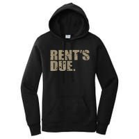 Rent's Due Work Hard Bodybuilder Weightlifting Distressed Women's Pullover Hoodie