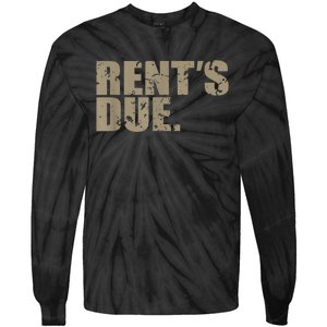 Rent's Due Work Hard Bodybuilder Weightlifting Distressed Tie-Dye Long Sleeve Shirt