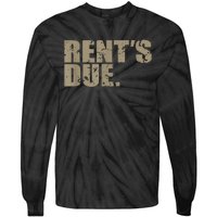 Rent's Due Work Hard Bodybuilder Weightlifting Distressed Tie-Dye Long Sleeve Shirt