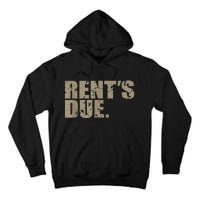 Rent's Due Work Hard Bodybuilder Weightlifting Distressed Tall Hoodie