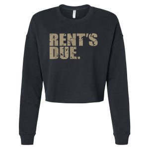 Rent's Due Work Hard Bodybuilder Weightlifting Distressed Cropped Pullover Crew