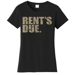 Rent's Due Work Hard Bodybuilder Weightlifting Distressed Women's T-Shirt