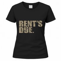 Rent's Due Work Hard Bodybuilder Weightlifting Distressed Women's T-Shirt