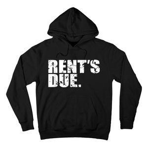 Rent's Due Work Hard Bodybuilder Weightlifting Distressed Hoodie