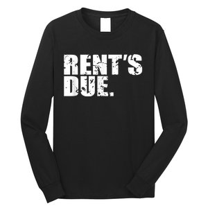 Rent's Due Work Hard Bodybuilder Weightlifting Distressed Long Sleeve Shirt