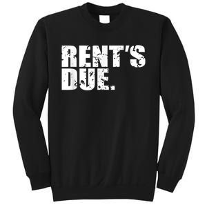 Rent's Due Work Hard Bodybuilder Weightlifting Distressed Sweatshirt