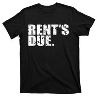 Rent's Due Work Hard Bodybuilder Weightlifting Distressed T-Shirt