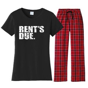 Rent's Due Work Hard Bodybuilder Weightlifting Distressed Women's Flannel Pajama Set