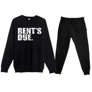 Rent's Due Work Hard Bodybuilder Weightlifting Distressed Premium Crewneck Sweatsuit Set