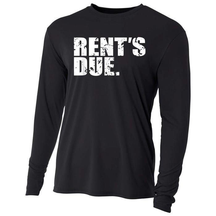 Rent's Due Work Hard Bodybuilder Weightlifting Distressed Cooling Performance Long Sleeve Crew