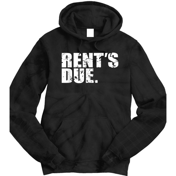 Rent's Due Work Hard Bodybuilder Weightlifting Distressed Tie Dye Hoodie