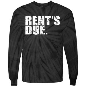 Rent's Due Work Hard Bodybuilder Weightlifting Distressed Tie-Dye Long Sleeve Shirt