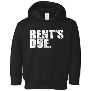 Rent's Due Work Hard Bodybuilder Weightlifting Distressed Toddler Hoodie