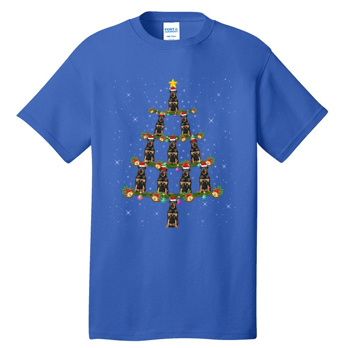 Rottweiler Dog Xmas Lights Santa Rottweiler Christmas Tree Gift Tall T-Shirt