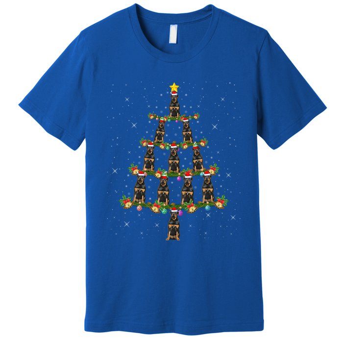 Rottweiler Dog Xmas Lights Santa Rottweiler Christmas Tree Cool Gift Premium T-Shirt