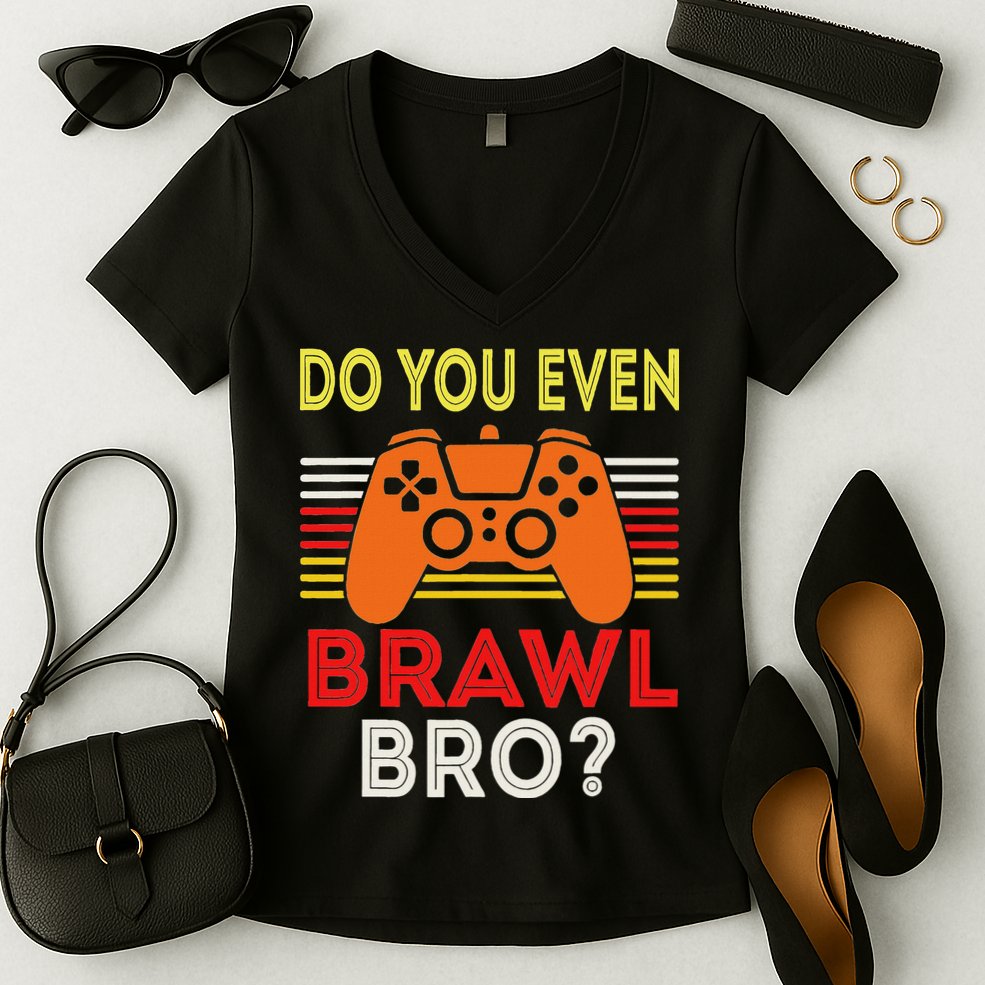 Retro Do You Even Brawl Bro Funny All Star Brawl Star Women's V-Neck T-Shirt