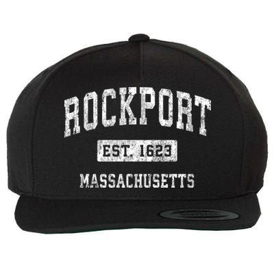 Rockport Est 1623 Massachusetts Ma Vintage Established Sports Design Wool Snapback Cap