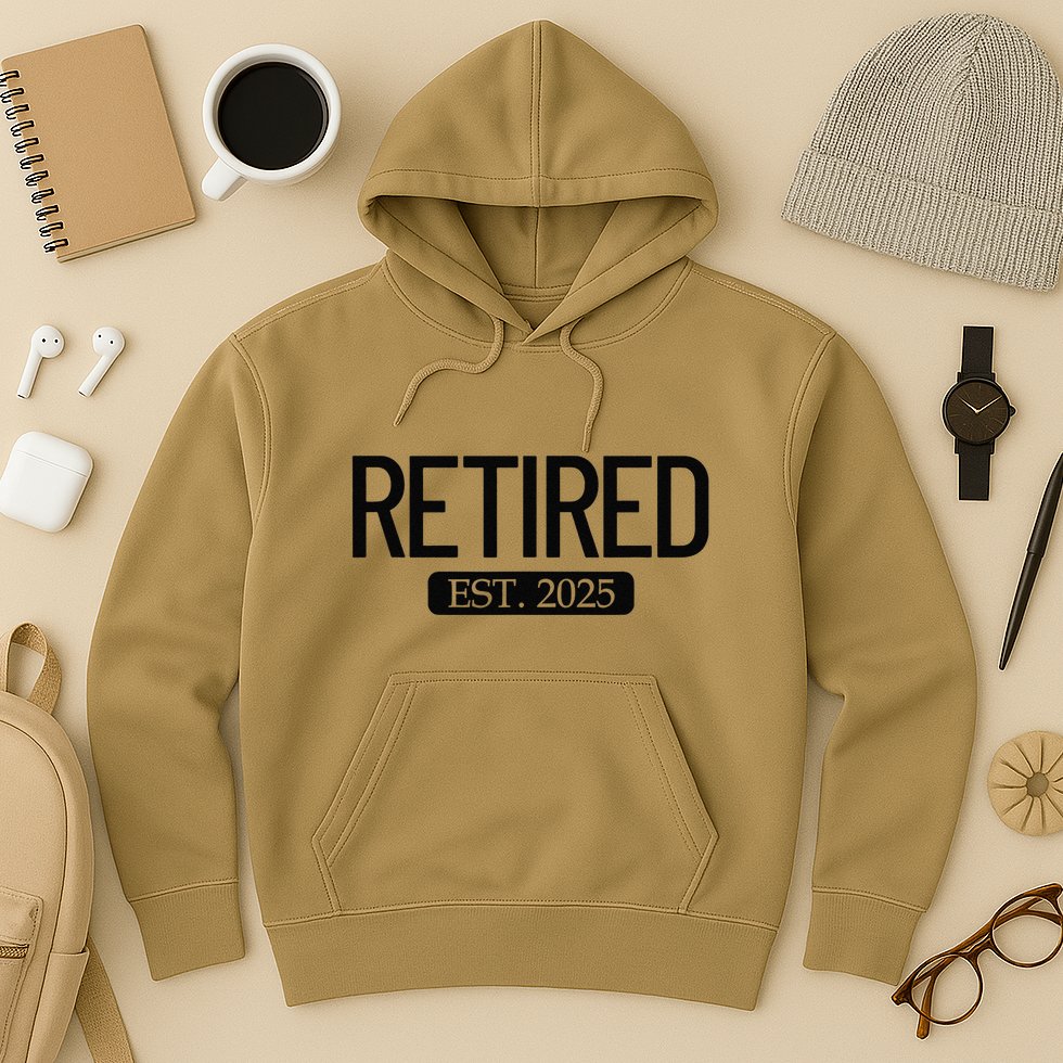 Retired Est. 2025 Work Retirement Gift Funny Retirement 2025 Hoodie