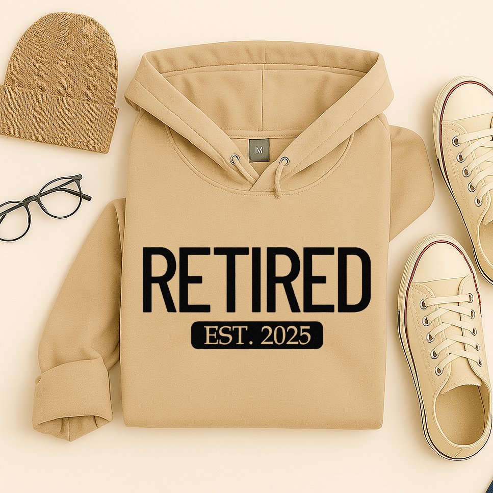 Retired Est. 2025 Work Retirement Gift Funny Retirement 2025 Hoodie
