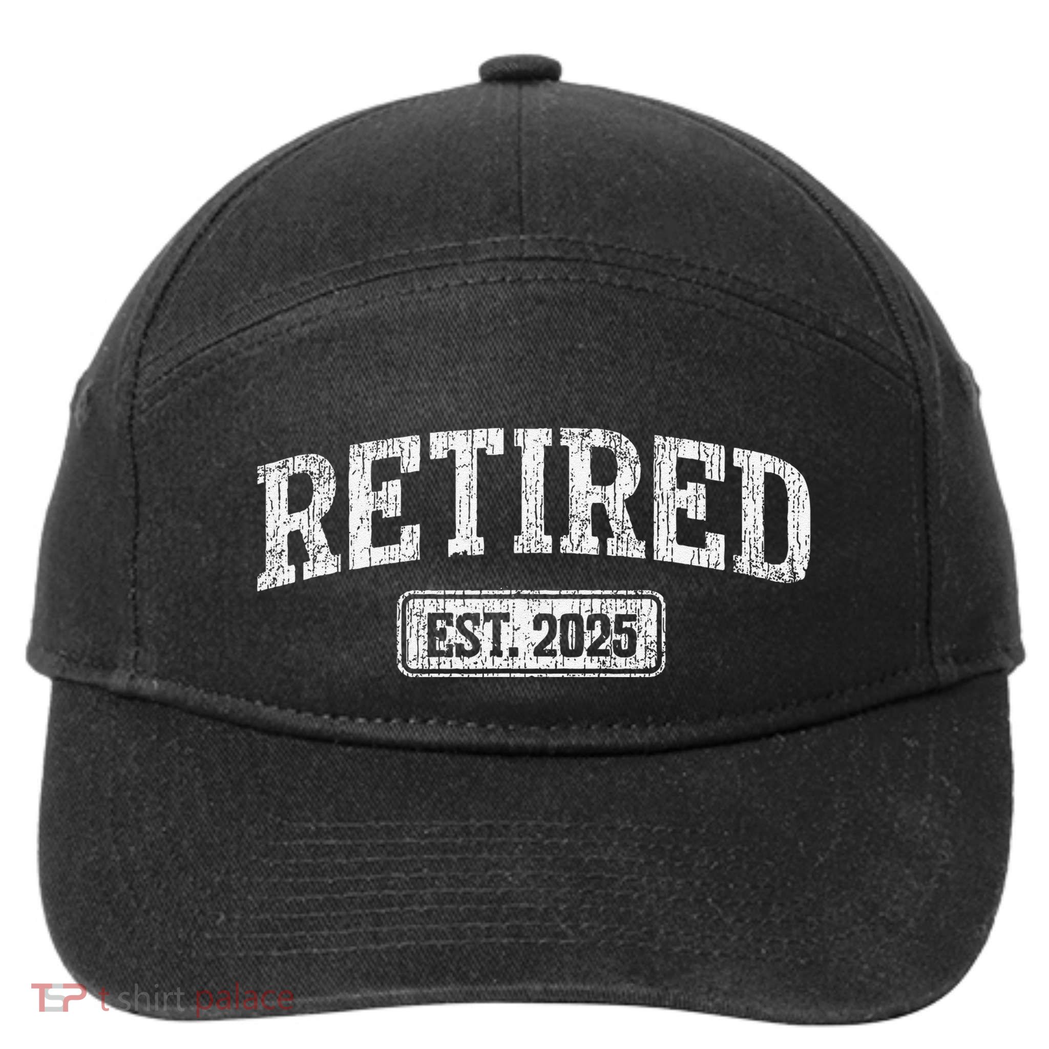 Retired Est. 2025 Funny Retirement Grandpa Grandma 7-Panel Snapback Hat