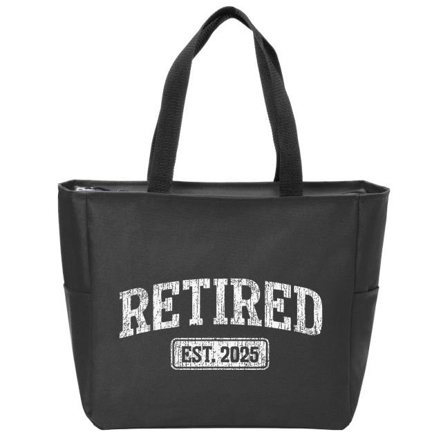 Retired Est. 2025 Funny Retirement Grandpa Grandma Zip Tote Bag