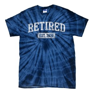 Retired Est. 2025 Funny Retirement Grandpa Grandma Tie-Dye T-Shirt