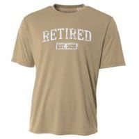 Retired Est. 2025 Funny Retirement Grandpa Grandma Cooling Performance Crew T-Shirt