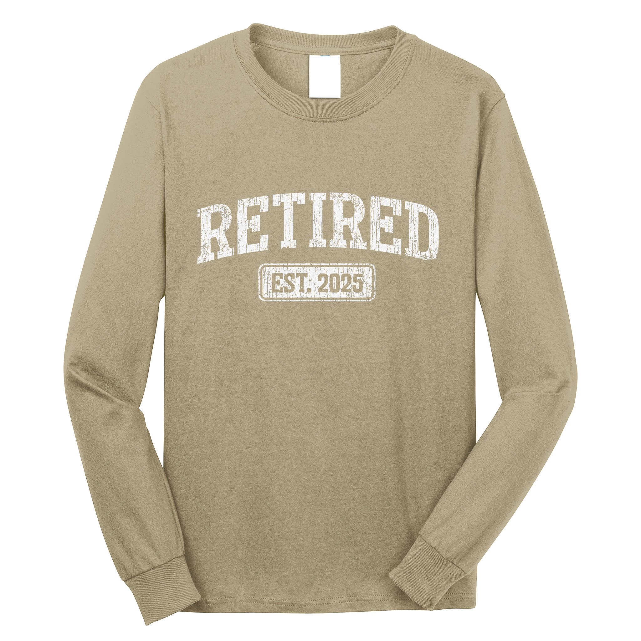 Retired Est. 2025 Funny Retirement Grandpa Grandma Long Sleeve Shirt